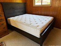 Bed frame and mattress overall view