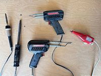 All five soldering tools laid out