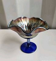 compote front angle showing ruffled rim and pedestal