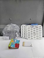 Overall view of all items on table