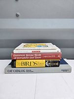Stack of four visible books showing titles and spines