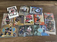 All twelve Ottawa Senators hockey cards laid out face up