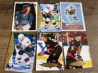 Six Ottawa Senators player hockey cards arranged in two rows of three