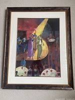 Front view of first jazz print in frame