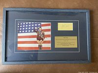 Full view of framed George C. Scott autographed Patton display