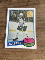 Front of Lindy Ruff Topps Archives Fan Favorites hockey card in sleeve