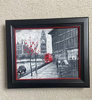Front view of framed oil painting showing entire scene and frame