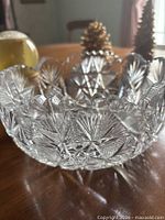 side view showing cut patterns and scalloped rim