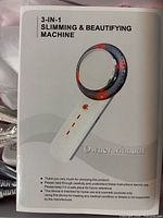 Owner manual showing device image and model name 3-in-1 Slimming & Beautifying Machine