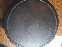 Bottom of skillet showing 10 SK and MADE IN USA markings