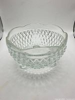 Top view showing scalloped rim and diamond pattern