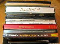 Stack of nine LP box sets showing spines