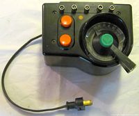 Top and side view showing entire transformer, power cord, terminals, controls
