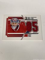 front of Carey Price Draft Year patch card showing image and jersey patch