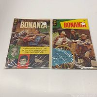 Both Bonanza comics bagged side by side