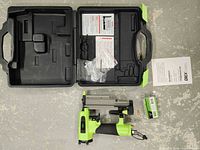 Open carry case, nailer, accessories and documentation