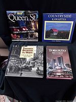 All four books front covers visible
