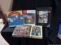 Front view all five puzzle boxes