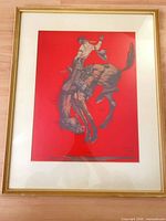 Full view of framed print showing artwork, mat and frame
