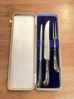 Full set in open case showing all three utensils and interior lining