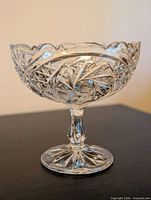 Side view of cut crystal pedestal compote
