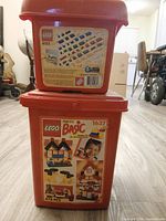 Two stacked red LEGO buckets showing labels 4103 and 1637