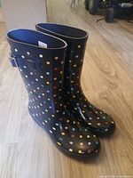 Full view of both boots showing pattern and overall condition