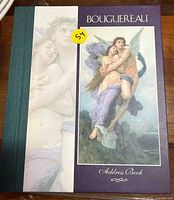 Front cover showing Bouguereau art, cloth spine, size reference sticker