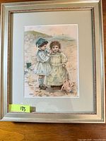 Full view of framed print with mat and frame visible