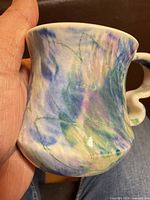 Close view of marbled glaze and form