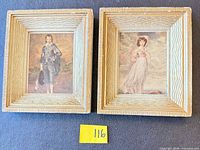 Front view of both framed prints showing subjects and frames