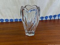 Full view of Waterford Marquis crystal vase on table