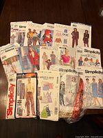 Group view of all pattern envelopes laid on tabletop