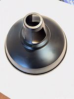 top view of matte black metal shade showing collar and overall finish