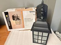 Lantern front with original box showing model number