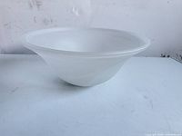 Side profile of frosted glass bowl shade