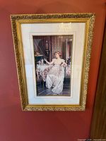 Full view of framed print on wall
