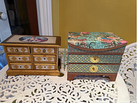 Both jewellery boxes side by side showing overall design and size comparison