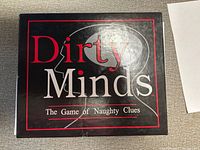 Front of Dirty Minds game box showing title and graphics