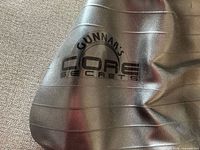 Close-up of deflated ball showing Gunnar's Core Secrets logo