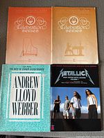 Front covers of four sheet music books