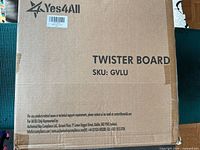 Closed Yes4All box showing product name Twister Board and SKU GVLU