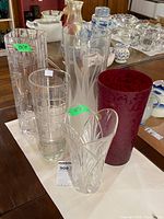 Group shot of all five vases showing size and design differences