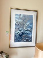 Full view of framed print on wall