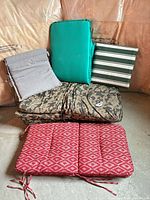 Group shot of all five patio cushions