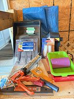 Overview of painting supplies and tools