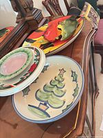 Group view of all ceramic serving pieces