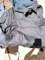 Charcoal pin-stripe dress shirt with collar and button front