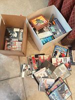 Overall view of both boxes and discs on floor