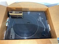 Sansui Classique 250T turntable in box with Le-Bo cleaner on dust cover